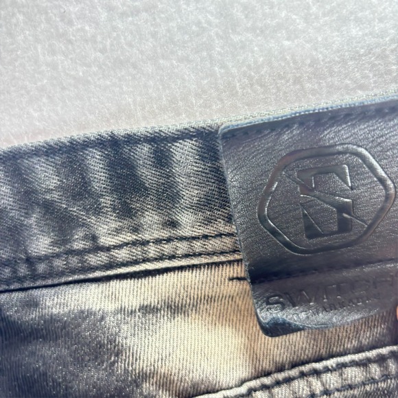 Switch Jeans Mens Thrashed Black Distressed Grunge Hip Hop Skinny Sz 34x30 - Picture 12 of 14